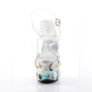 Ombré seashell mermaid pleaser pole shoes 7in, size 7